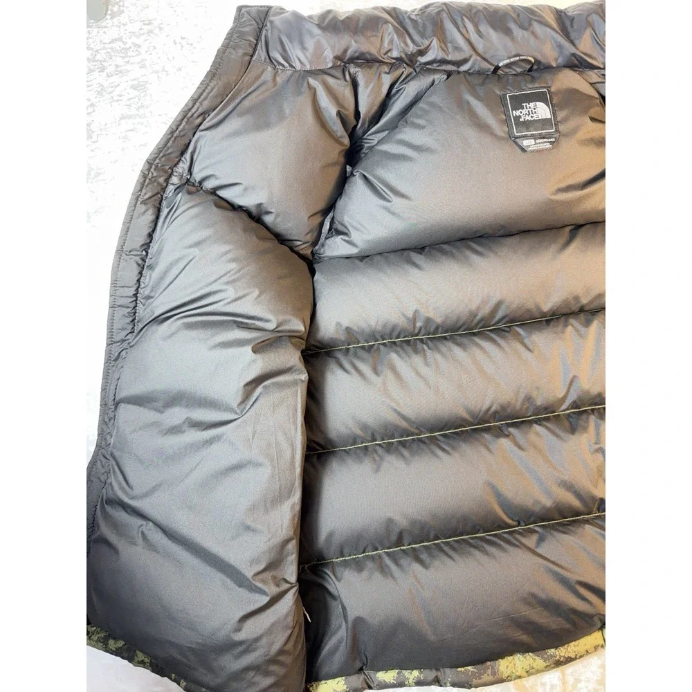 The North Face Nuptse 700 Down Vest Mens L Green Camo Puffer NF00C760